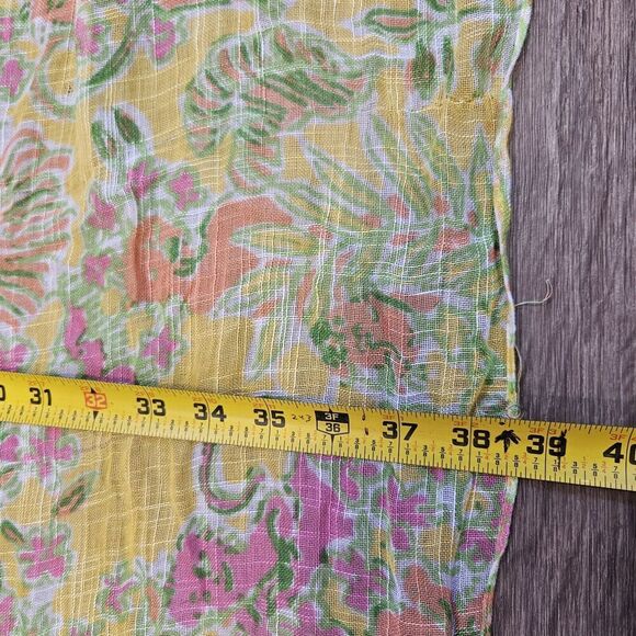 Lilly Pulitzer Target Murfee Wrap Scarf Yellow Floral Oversized Beachy Tropical - Picture 8 of 9